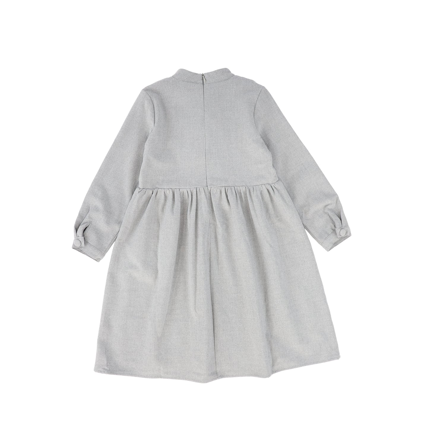 BAMBOO LIGHT GREY WOOL BUTTON WAISTED DRESS [FINAL SALE]