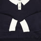 Bamboo Navy Knit Pleated Trim Collar Dress [FINAL SALE]
