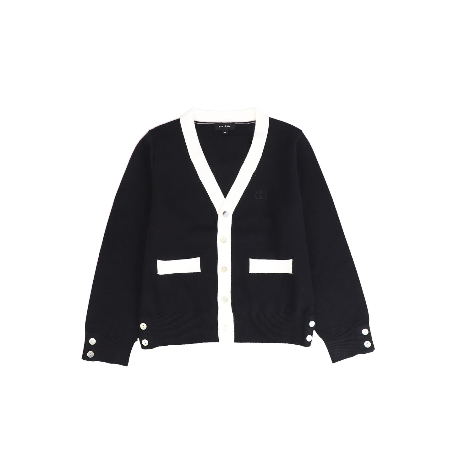 Bamboo Black Contrast Trim Cardigan [FINAL SALE]