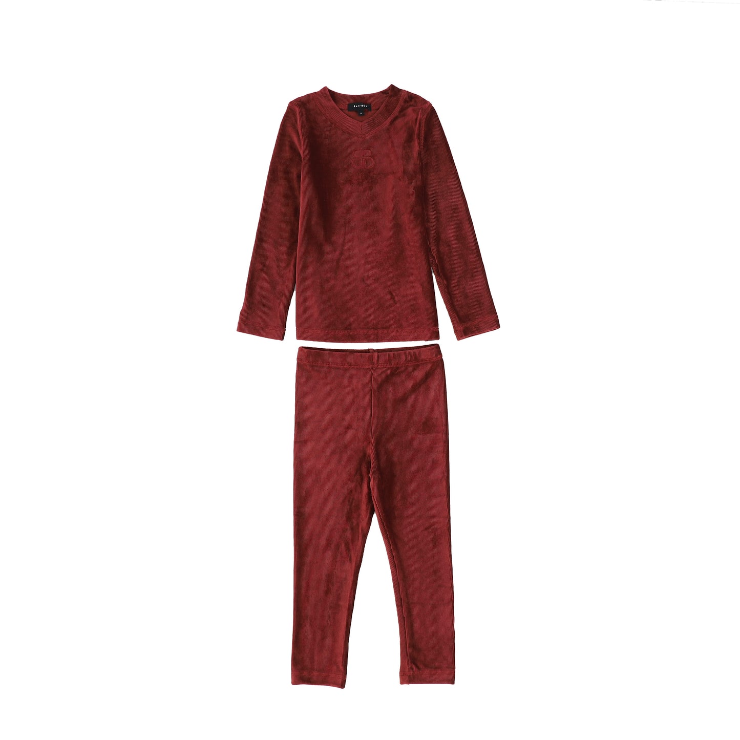 Bamboo Burgundy Velour Ribbed Pajama Set [FINAL SALE]