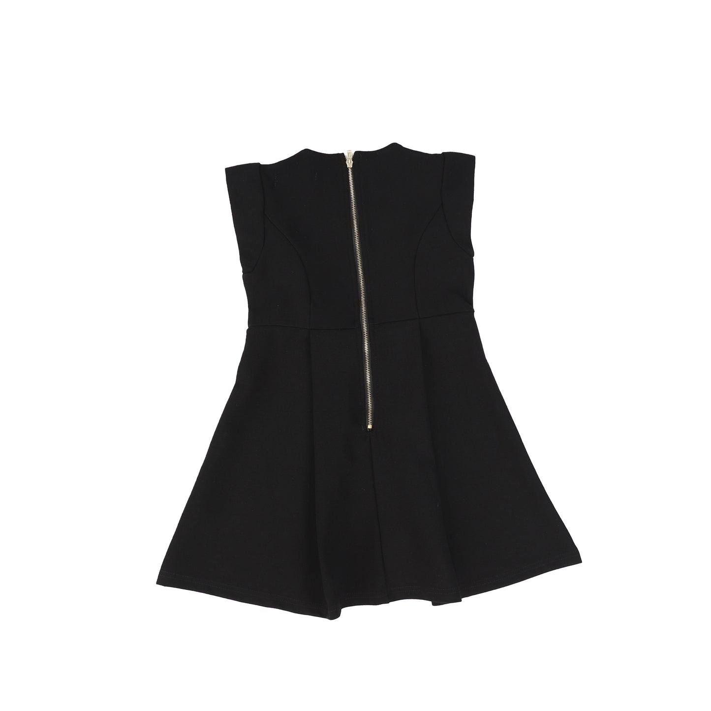 Bace Collection Black Gold Button Box Pleat Dress