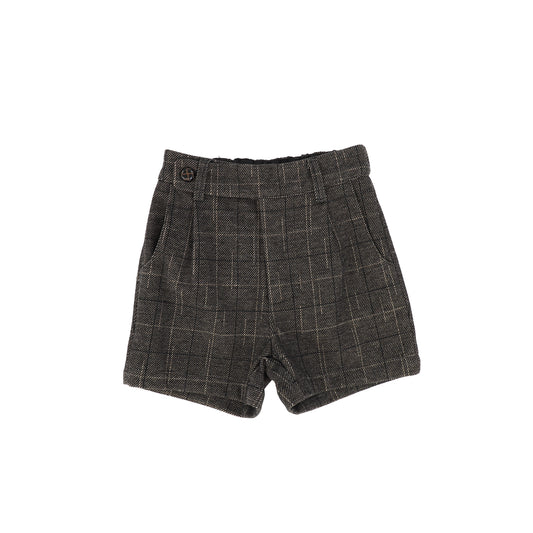 Le Bourdon Plaid Wool Pleat Short