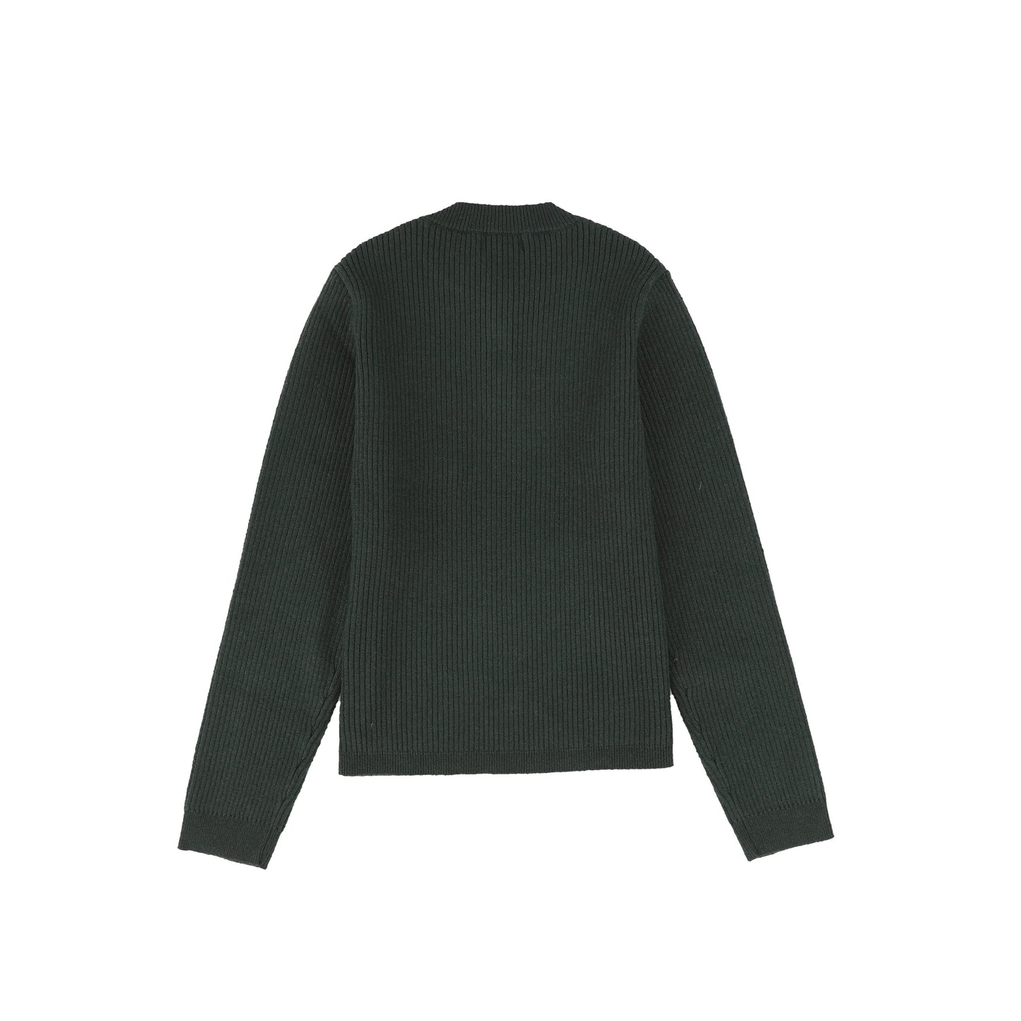 Bamboo Hunter Green Ribbed Knit Henley Sweater [FINAL SALE]