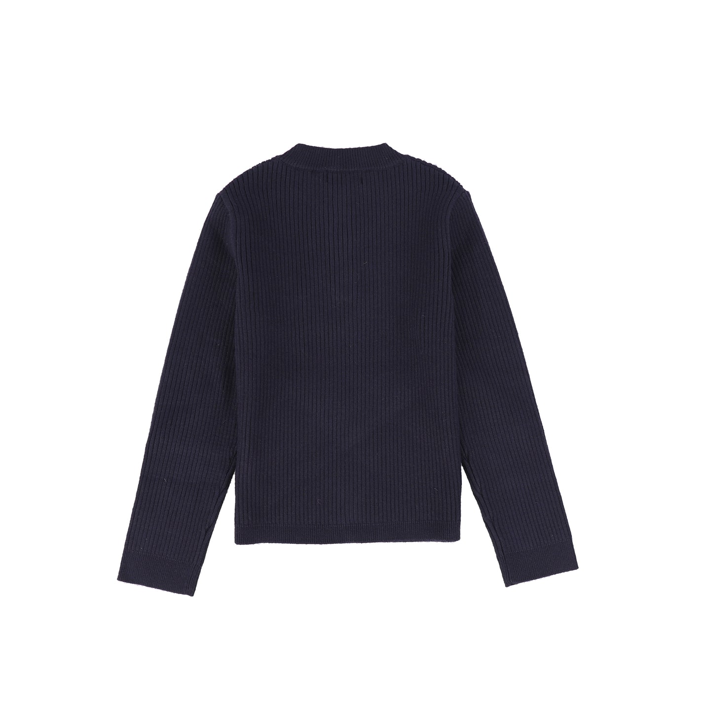 Bamboo Navy Ribbed Knit Henley Sweater [FINAL SALE]