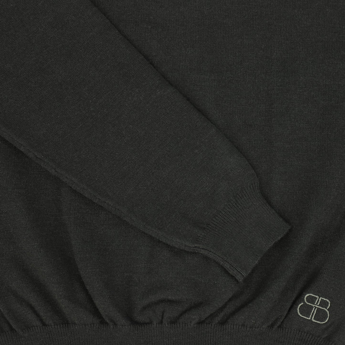 Bamboo Hunter Green Knit Emblem Crew Neck Sweater [FINAL SALE]