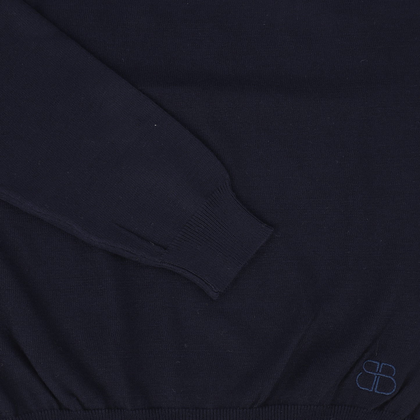 Bamboo Navy Knit Emblem Crew Neck Sweater [FINAL SALE]