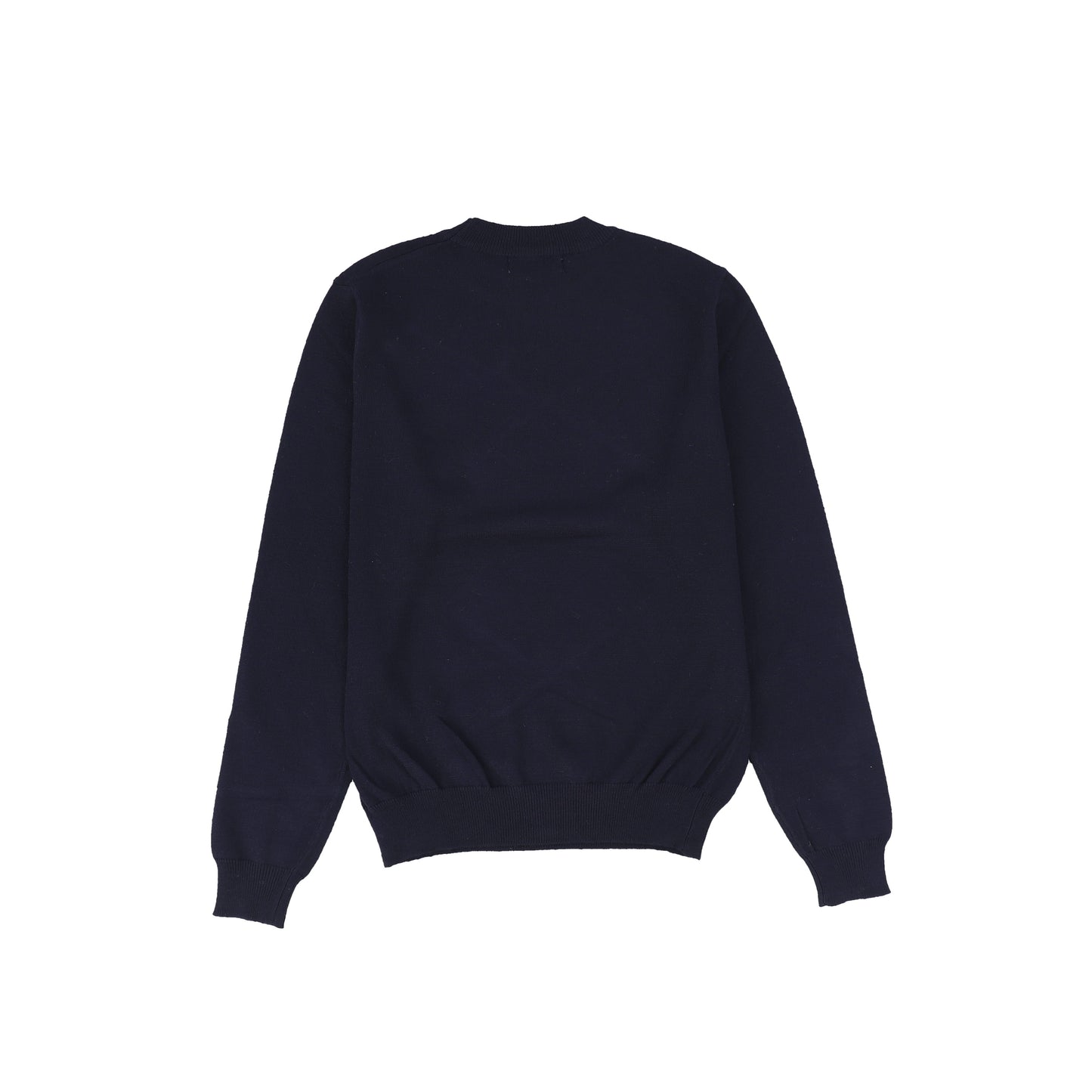 Bamboo Navy Knit Emblem Crew Neck Sweater [FINAL SALE]