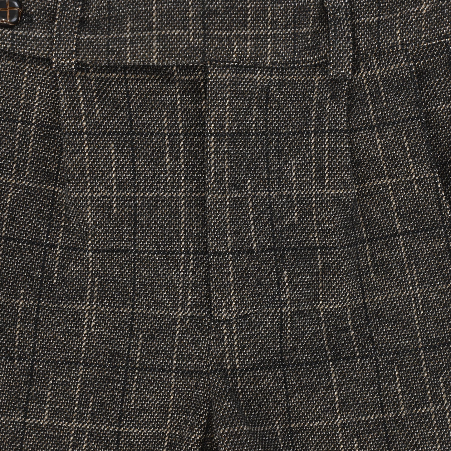 Le Bourdon Plaid Wool Pleat Fitted Pant