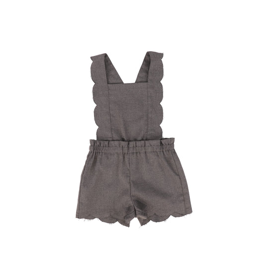 Bace Collection Charcoal Wool Scallop Overalls