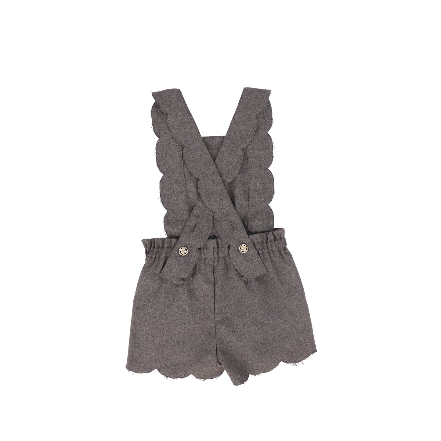 Bace Collection Charcoal Wool Scallop Overalls [FINAL SALE]