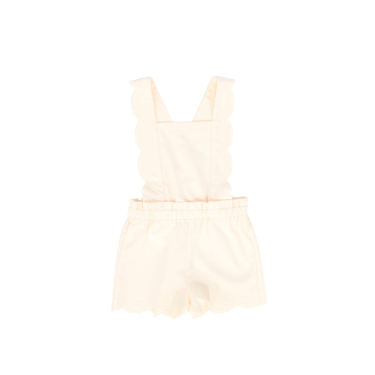 Bace Collection Cream Wool Scallop Overalls