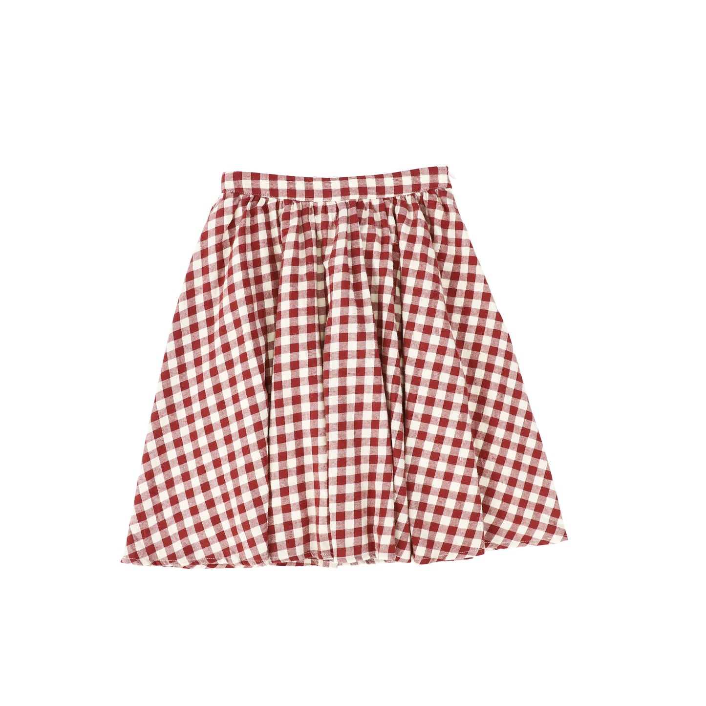 Bace Collection Red Flannel Gingham Waisted Flare Skirt [FINAL SALE]