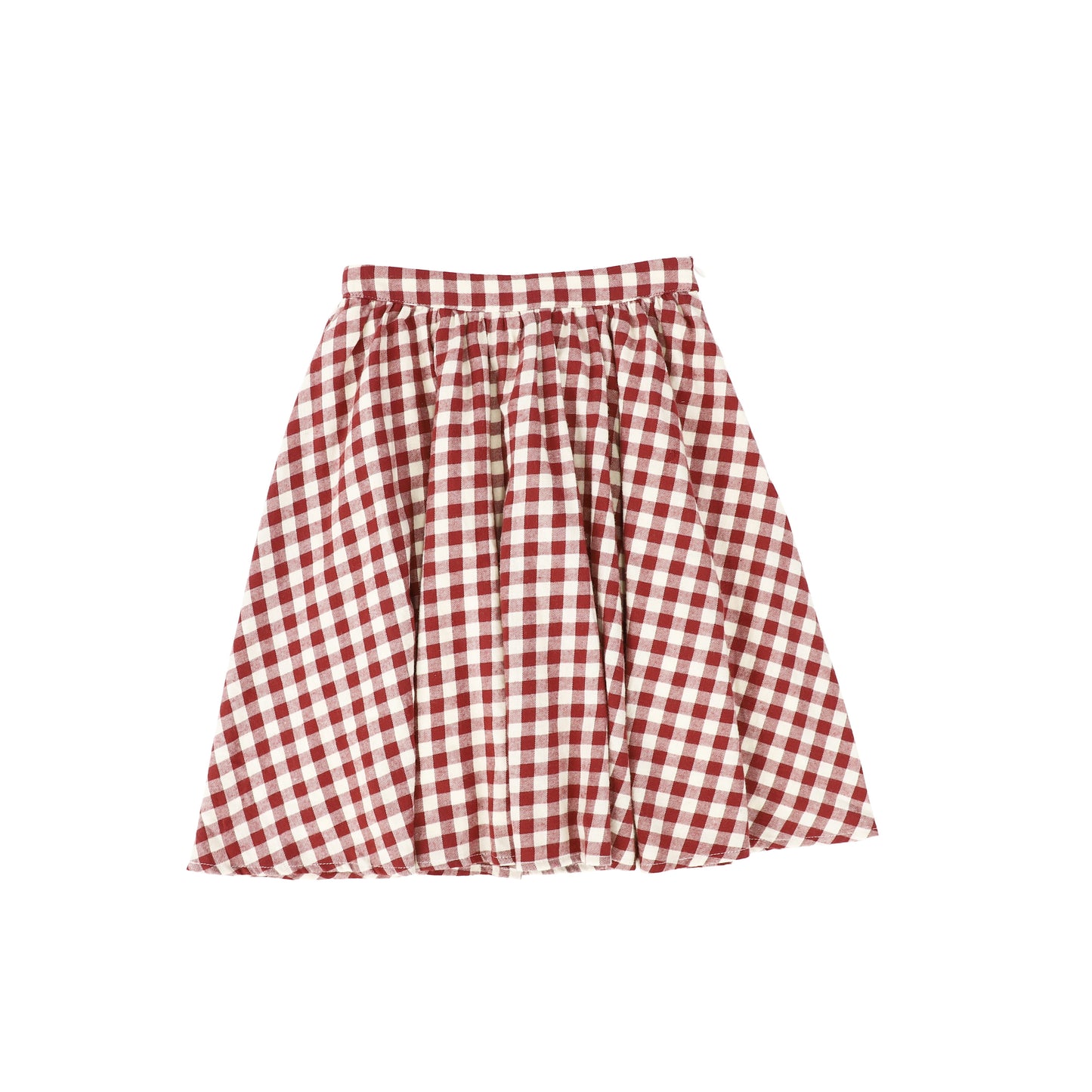 Bace Collection Red Flannel Gingham Waisted Flare Skirt