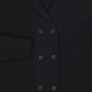 Bamboo Black Ribbed Knit Double Breasted Blazer [FINAL SALE]