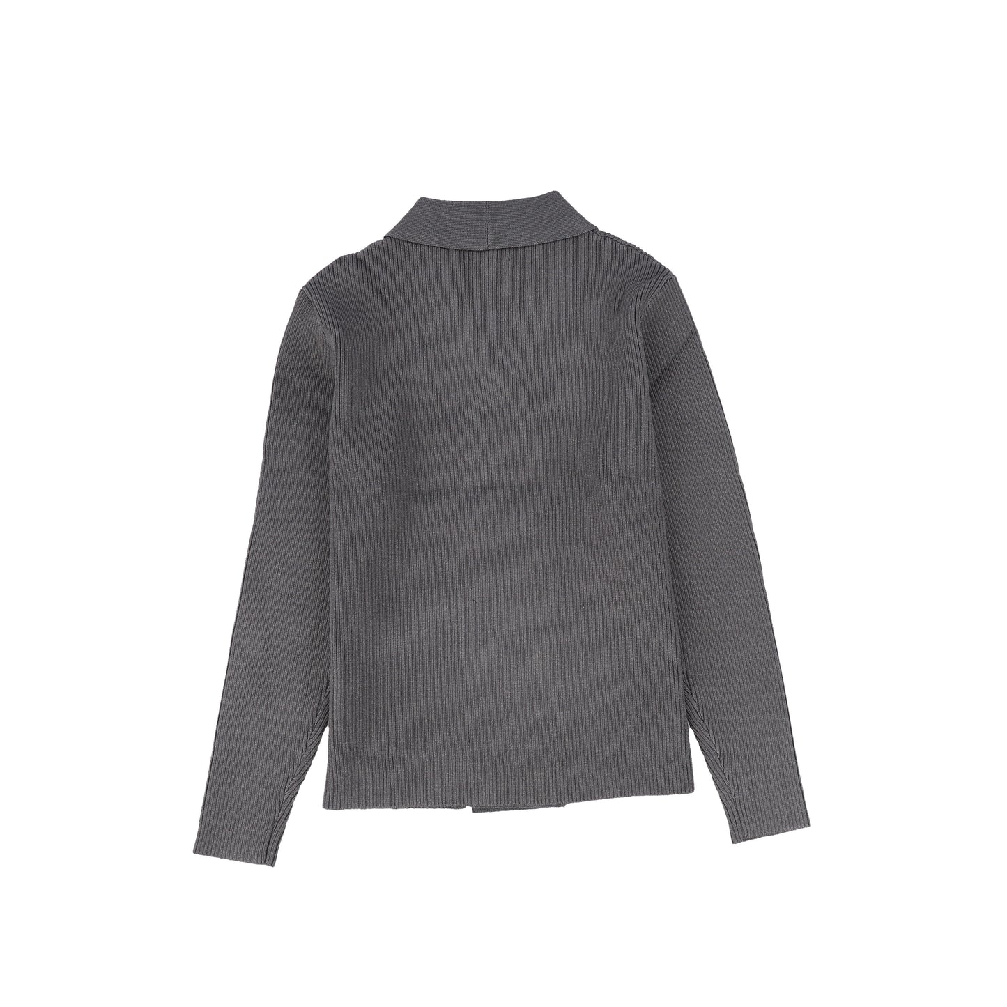 BAMBOO CHARCOAL RIBBED KNIT DOUBLE BREASTED BLAZER [FINAL SALE]