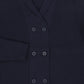 Bamboo Navy Ribbed Knit Double Breasted Blazer [FINAL SALE]