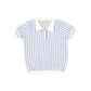LE BOURDON LIGHT BLUE STRIPED COLLAR SWEATER