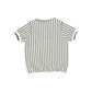LE BOURDON SAGE GREEN STRIPED COLLAR SWEATER