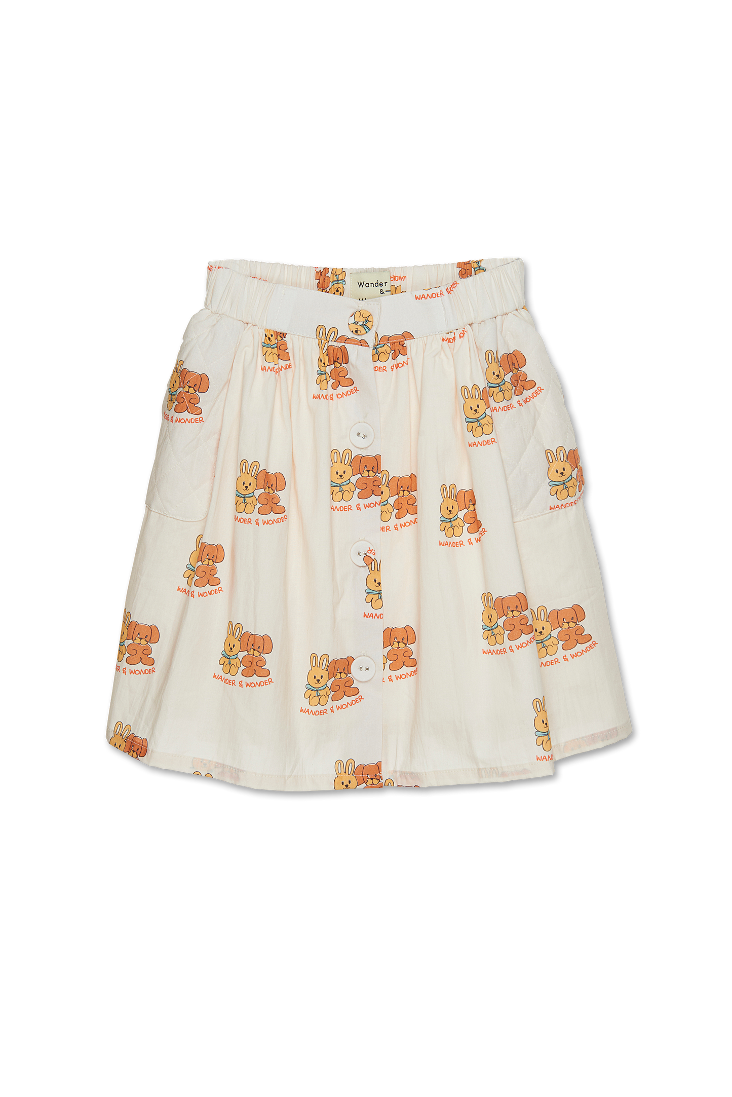 WANDER & WONDER STUFFED ANIMAL PRINTED BUTTON SKIRT [FINAL SALE]