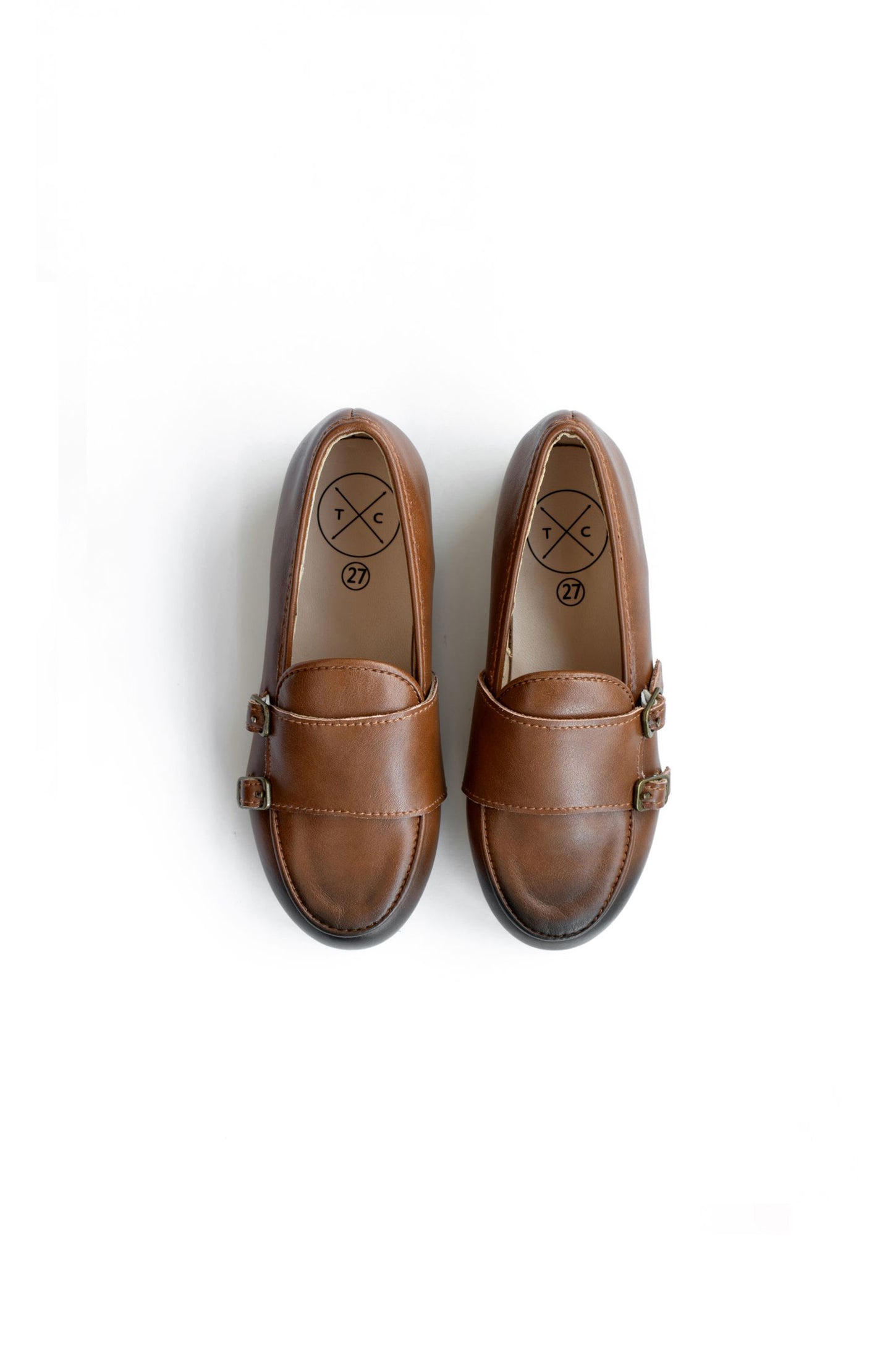 TANNERY & CO BROWN LEATHER BUCKLE SHOE