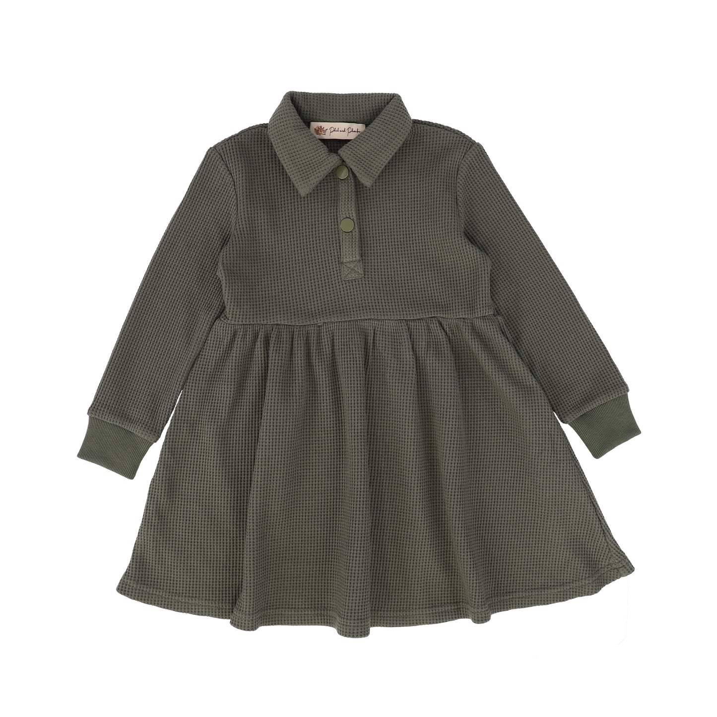PHIL AND PHOEBE HUNTER GREEN WAISTED COLLAR DRESS