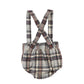 ONE CHILD NAVY GREY PLAID SUSPENDER BUBBLE BLOOMER [Final Sale]