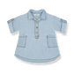 1 + IN THE FAMILY BLUE DENIM STITCHED SHIRT DRESS