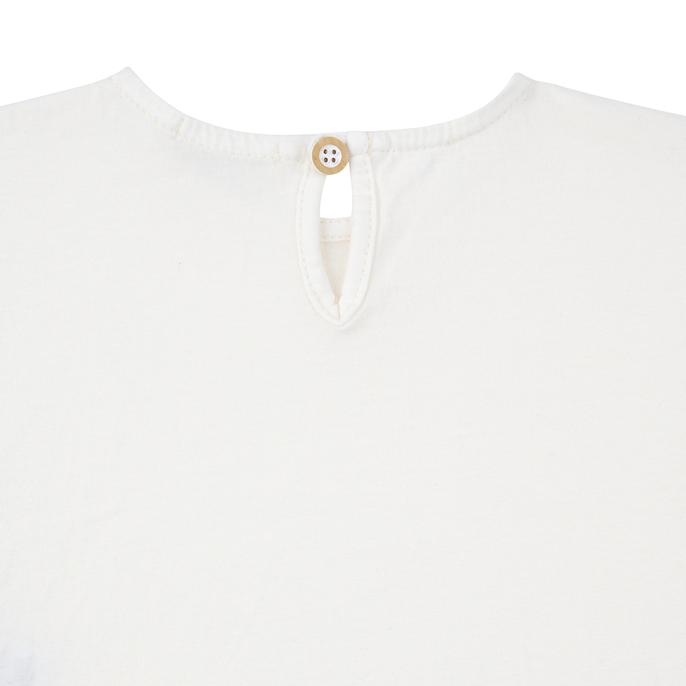 1+ IN THE FAMILY WHITE RUFFLED SLEEVE T-SHIRT