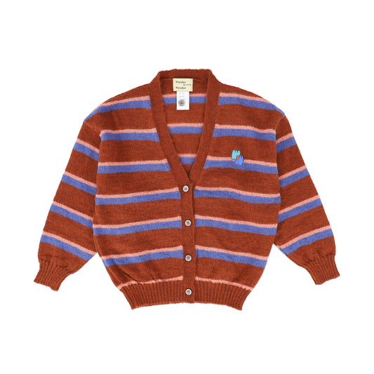 WANDER & WONDER RUST BLUE STRIPE CARDIGAN [Final Sale]