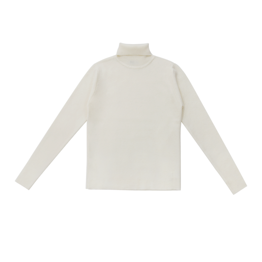 COCO BLANC CREAM RIBBED TURTLE NECK