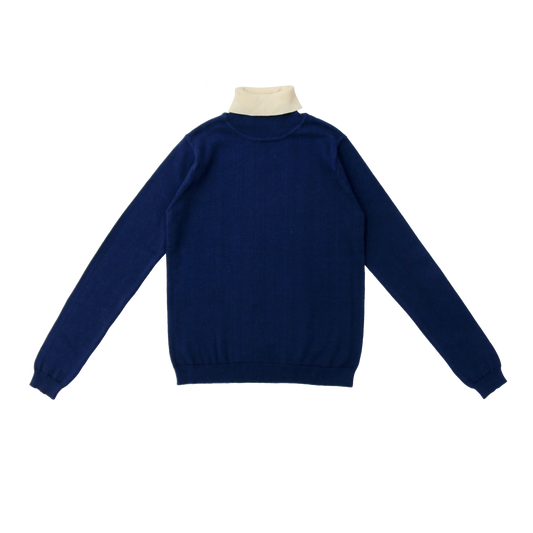 COCO BLANC NAVY TEEN COLORBLOCK TURTLE NECK