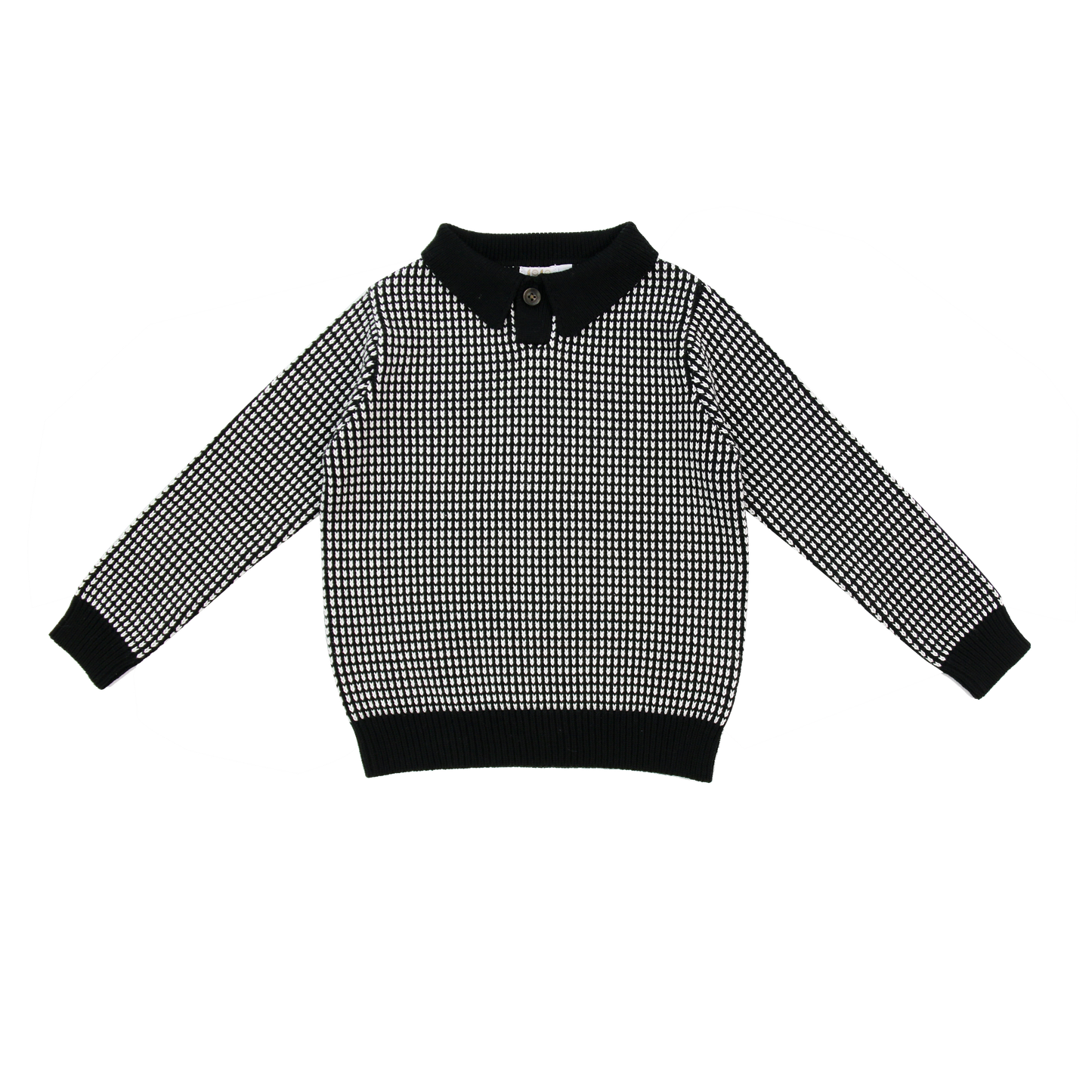 COCO BLANC BLACK/WHITE BOYS COLLARED SWEATER