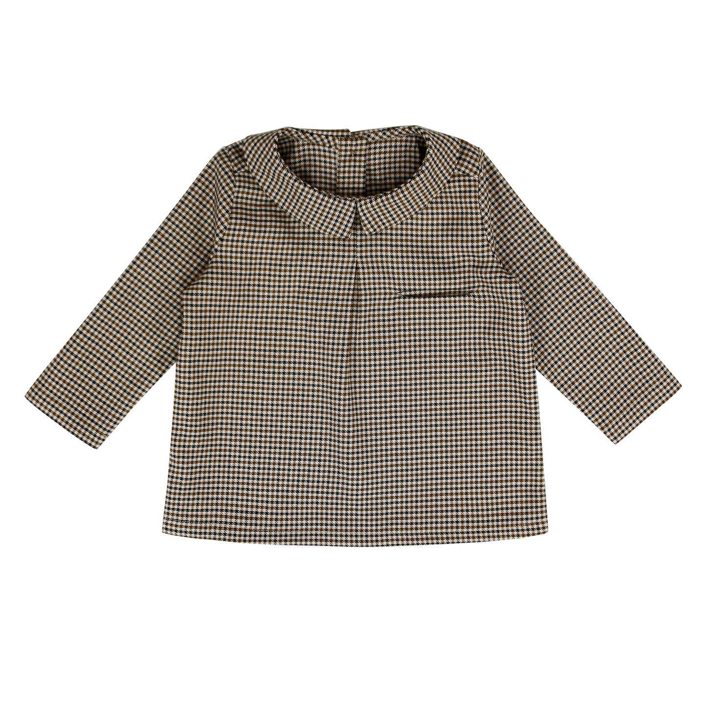 COCO BLANC BROWN HOUNDSTOOTH PETER PAN BLOUSE