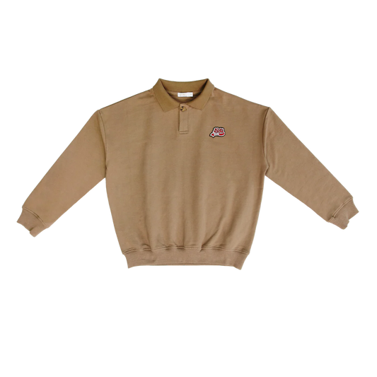 COCO BLANC TAUPE GRAPHIC POLO SWEATSHIRT