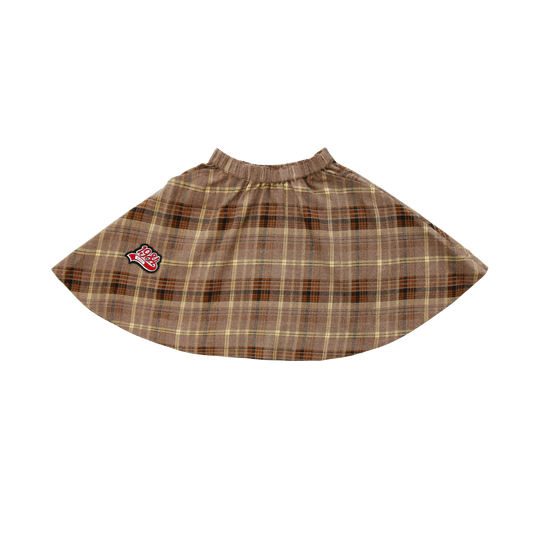 COCO BLANC TAUPE GRAPHIC PLAID SKIRT