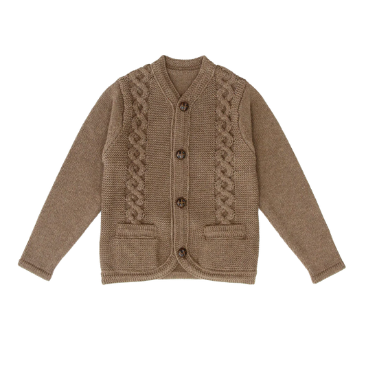 COCO BLANC MOCHA CABLE KNIT CARDIGAN