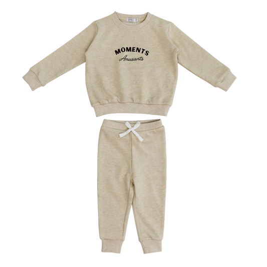 COCO BLANC TAN SWEATSHIRT SET