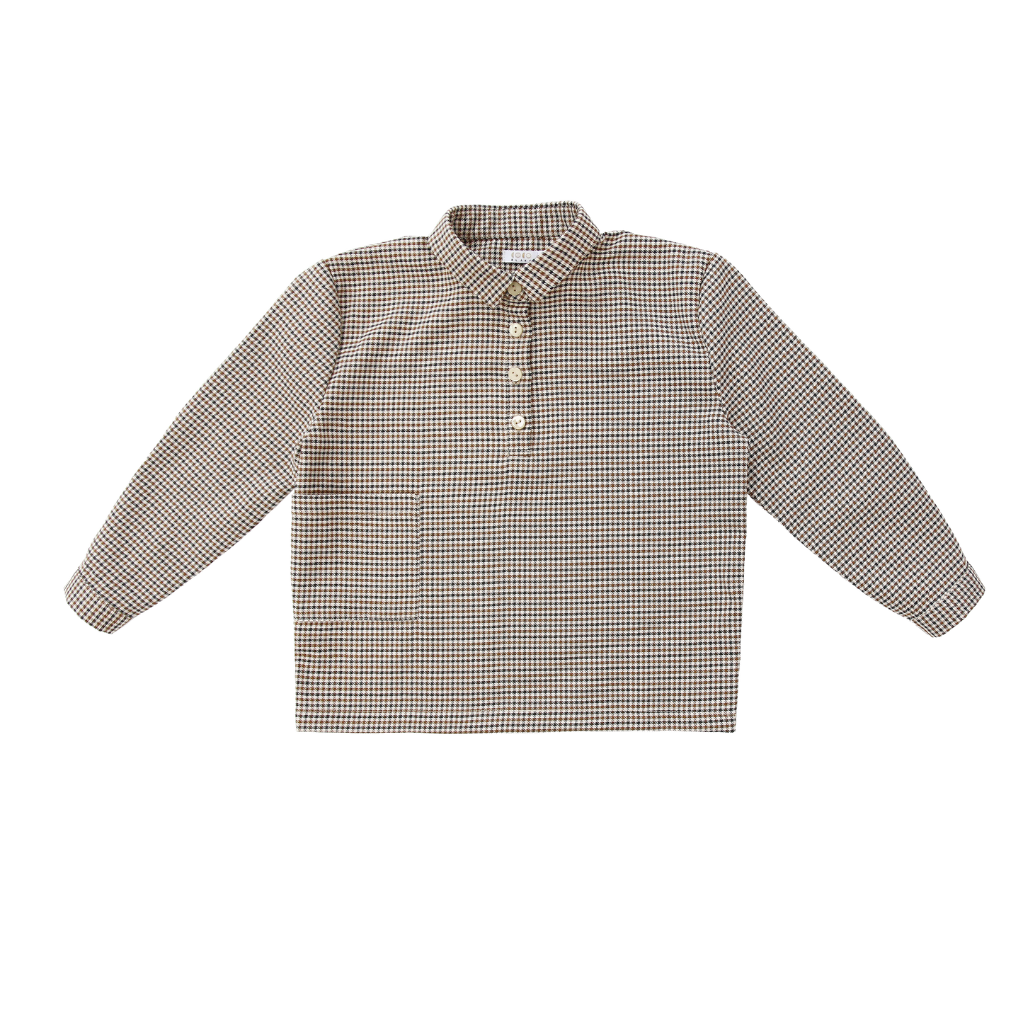 COCO BLANC BROWN HOUNDSTOOTH COLLAR SHIRT