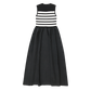 COCO BLANC BLACK/CREAM STRIPED MAXI DRESS