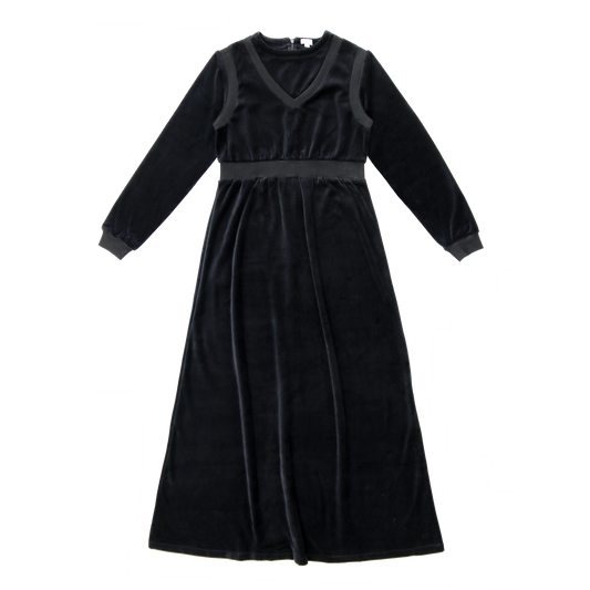 COCO BLANC BLACK VELOUR MAXI DRESS