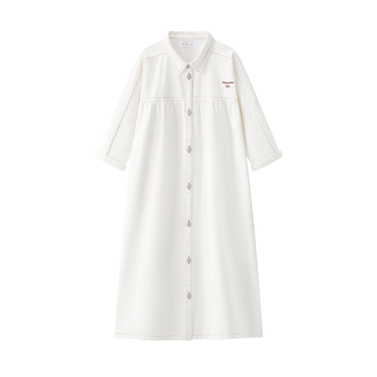 COCO BLANC WHITE DENIM SHIRT DRESS