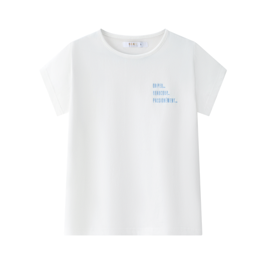COCO BLANC WHITE WORDED T-SHIRT