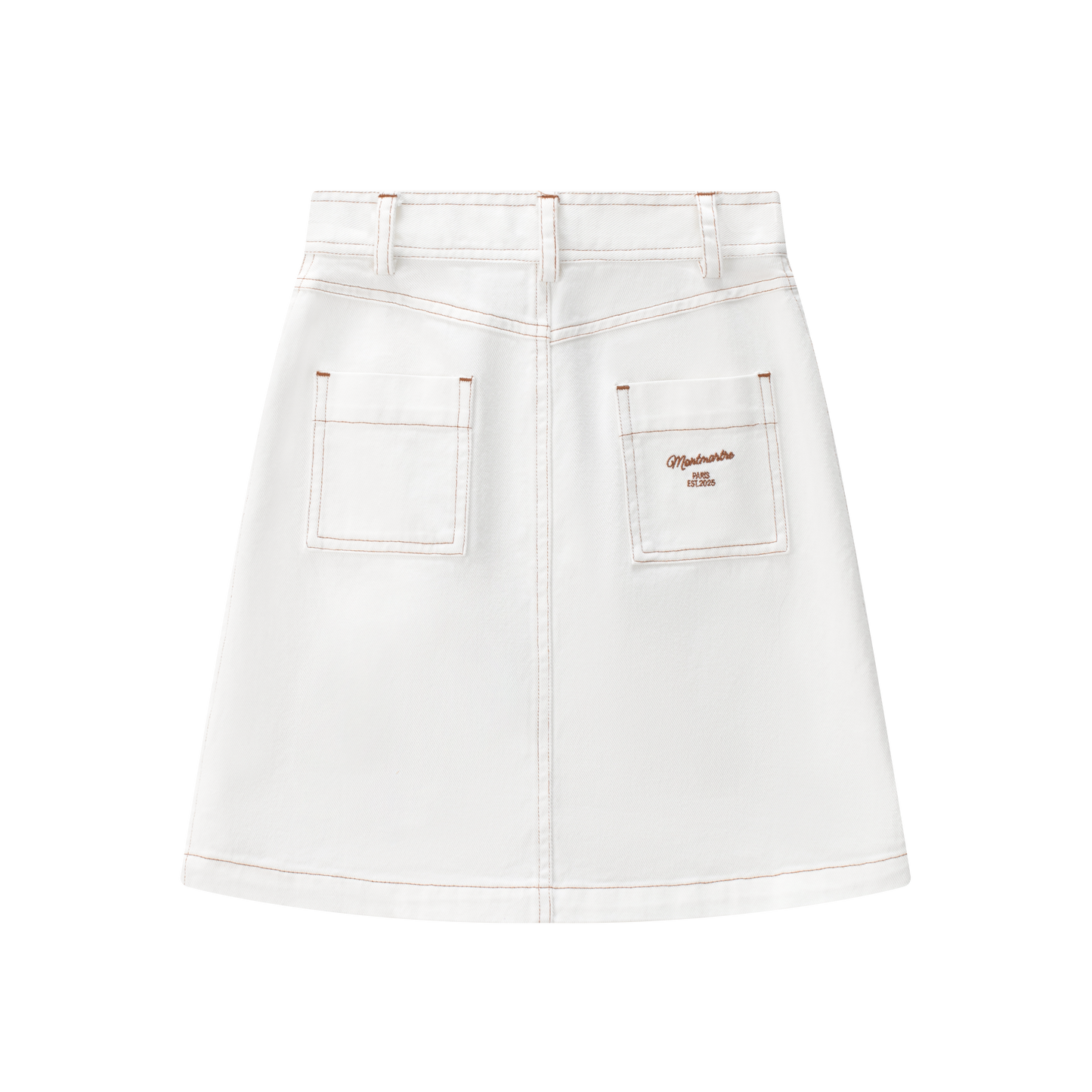 COCO BLANC WHITE DENIM POCKET SKIRT