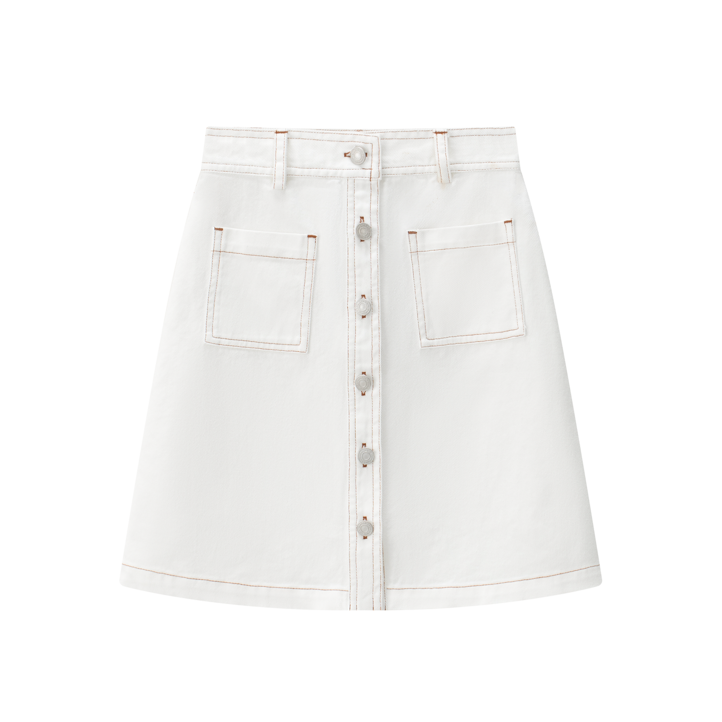 COCO BLANC WHITE DENIM POCKET SKIRT