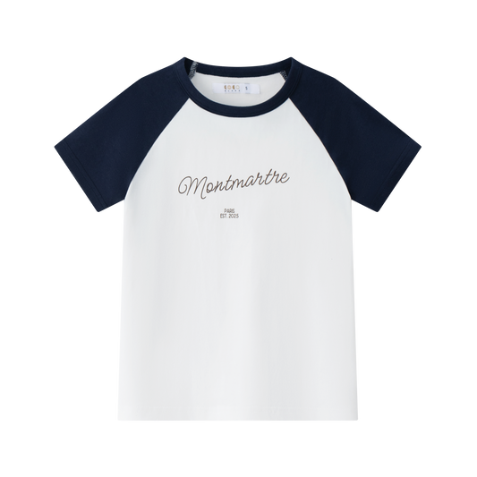 COCO BLANC WHITE/NAVY RAGLAN T-SHIRT