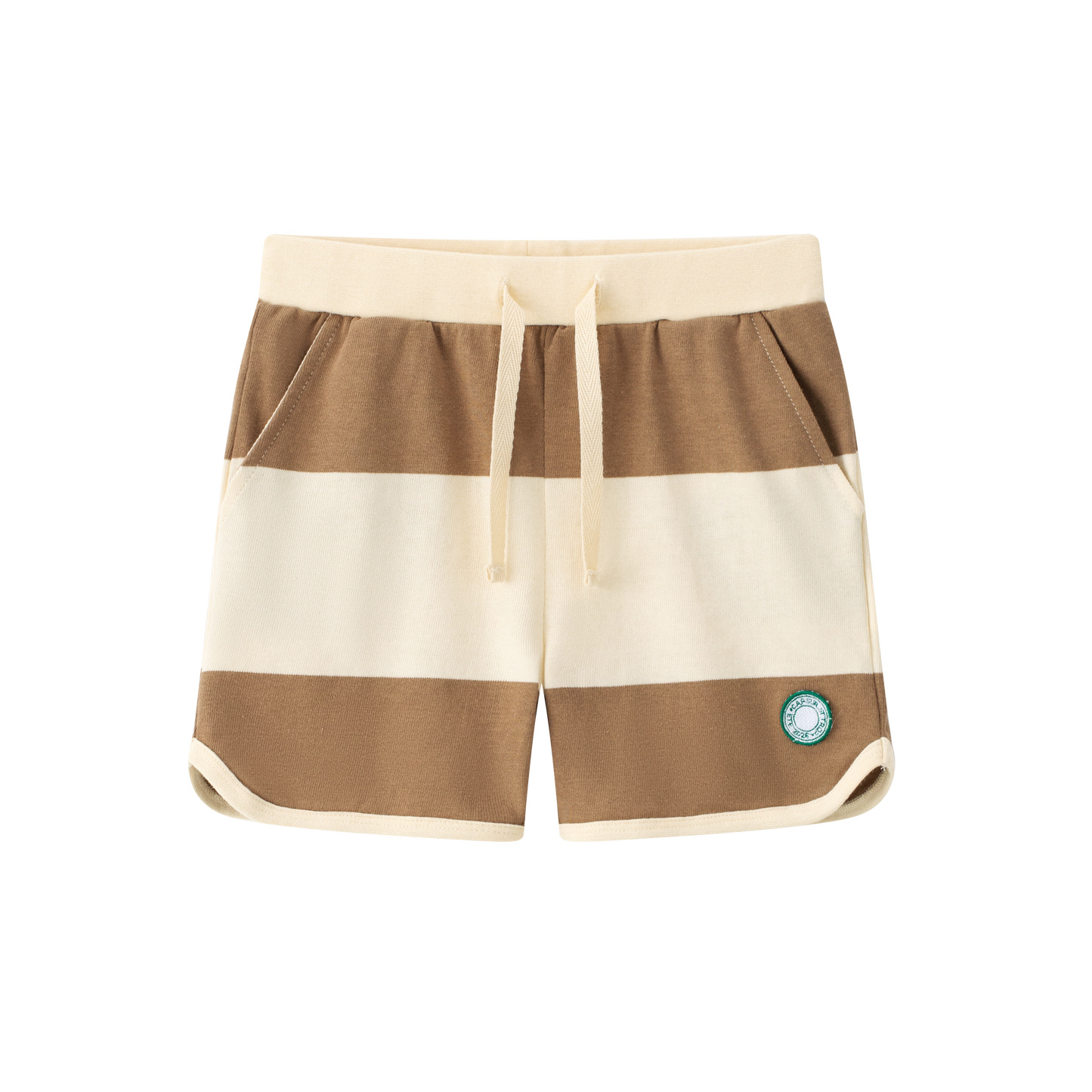 COCO BLANC BROWN WIDE STRIPE SHORTS