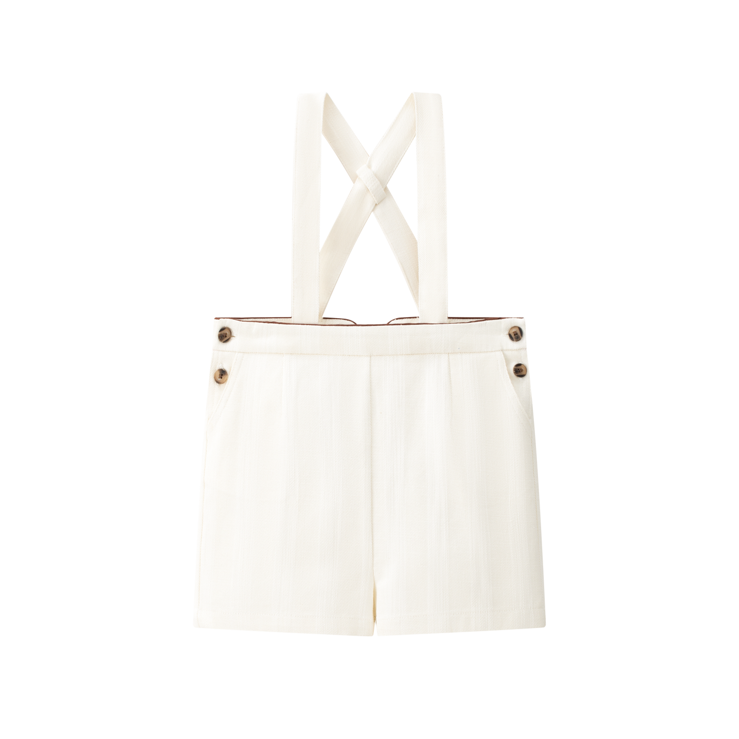 COCO BLANC CREAM BUTTON SUSPENDER SHORTS