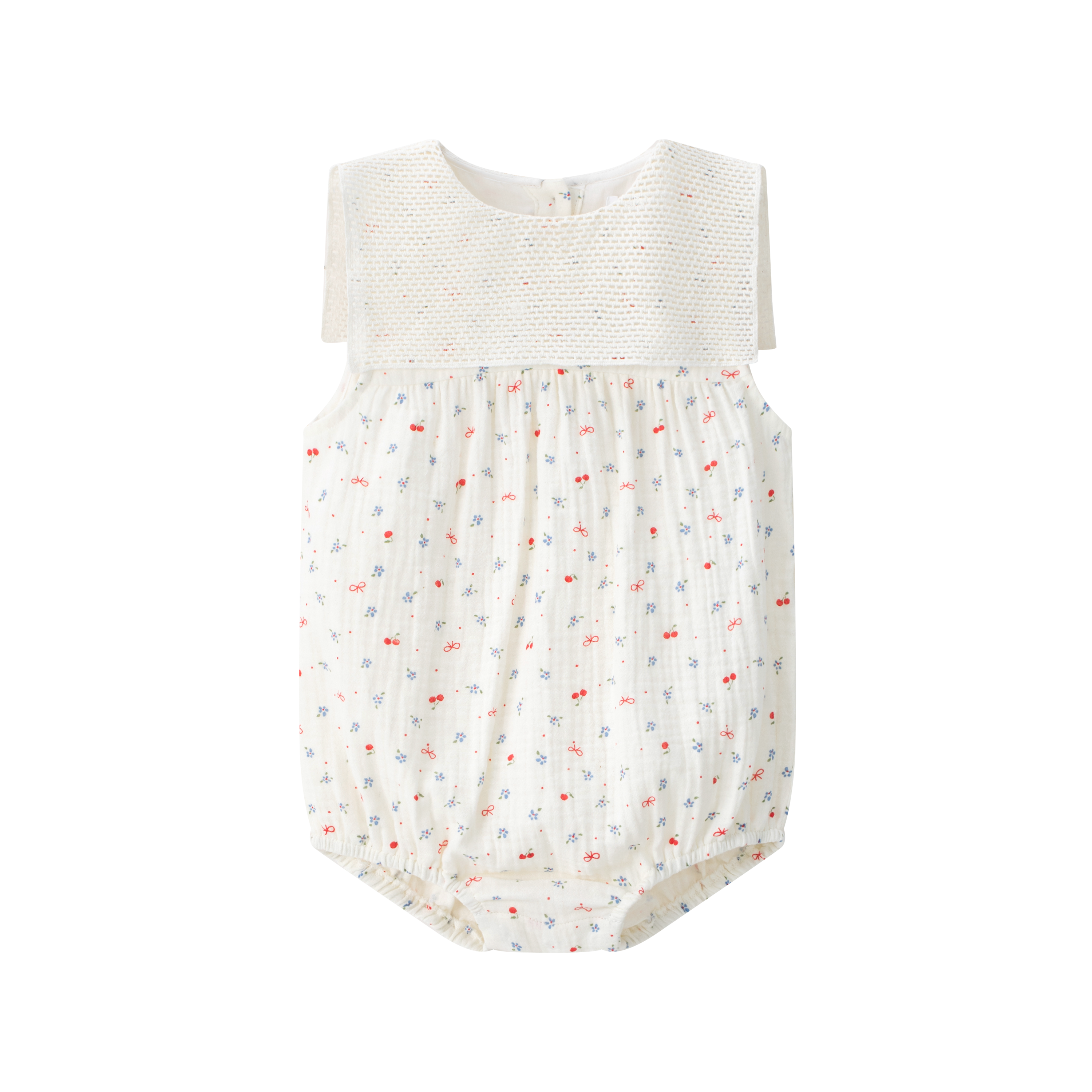 COCO BLANC IVORY GAUZE CHERRY PRINT ROMPER [FINAL SALE] – Luibelle