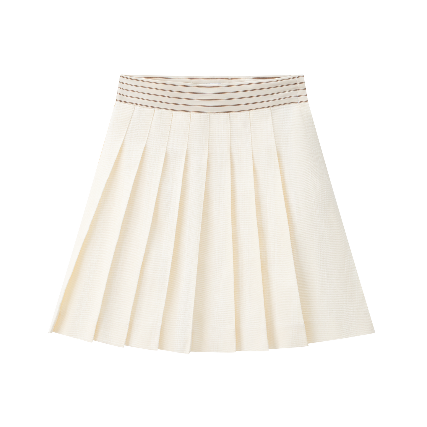 COCO BLANC CREAM STRIPE TRIM PLEAT SKIRT