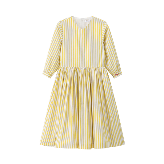 yellow and white striped shirt dress Lina Shirt Dress (Kids)